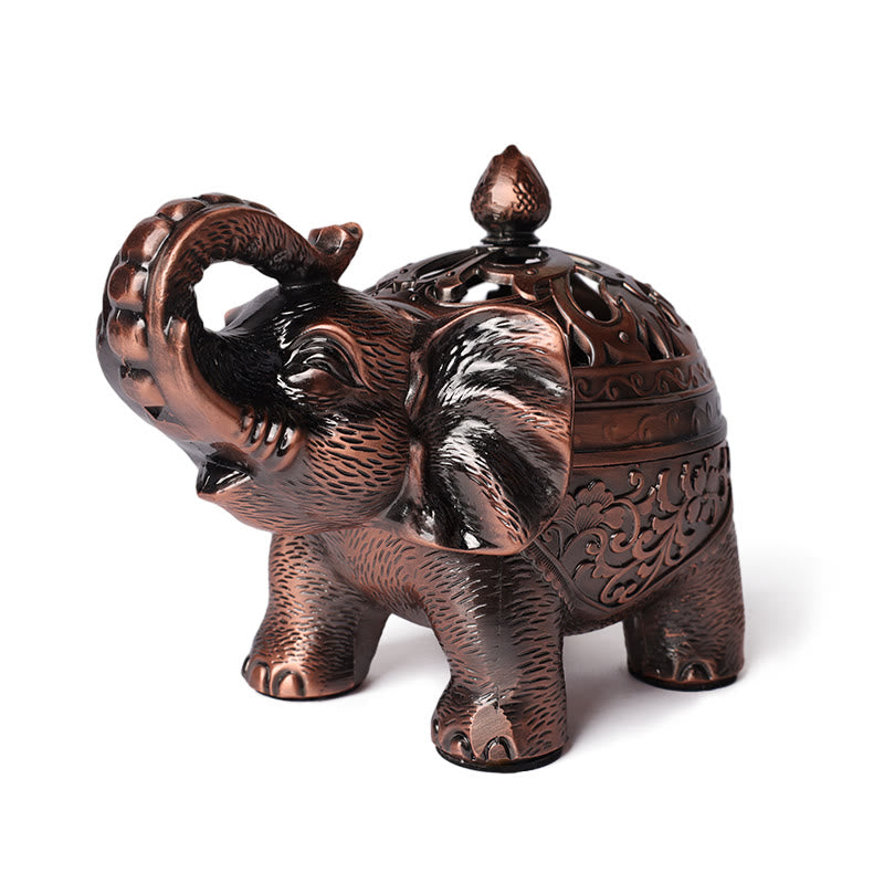 Buddha Stones Elephant Alloy Incense Holder Home Decoration Incense Burner - image 1
