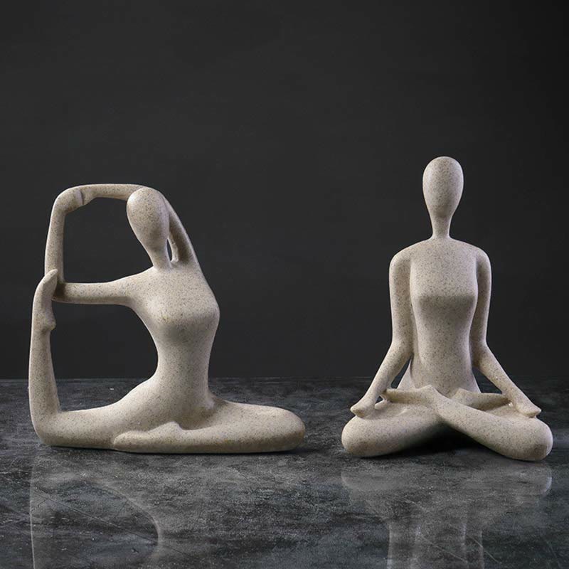 Abstract Yoga Meditating Exercise Resin Spiritual Figurine Sculpture Desk Decoration - image 2
