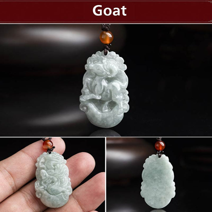 Natural Jade 12 Chinese Zodiac Sucess Pendant Necklace - image 14