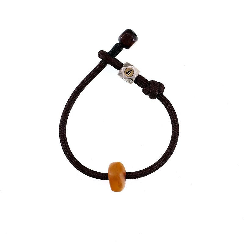 Buddha Stones 925 Sterling Silver Chinese Zodiac Natal Buddha Natural Amber Clear Anxiety Bracelet - image 11