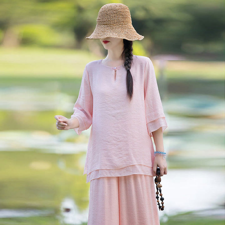 Tai Chi Meditation Prayer Zen Spiritual Morning Practice Clothing Women's Set - image 17