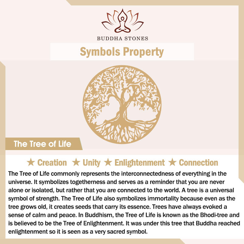 Buddha Stones The Tree Of Life Round Pattern Unity Alloy Elastic Bracelet Bangle