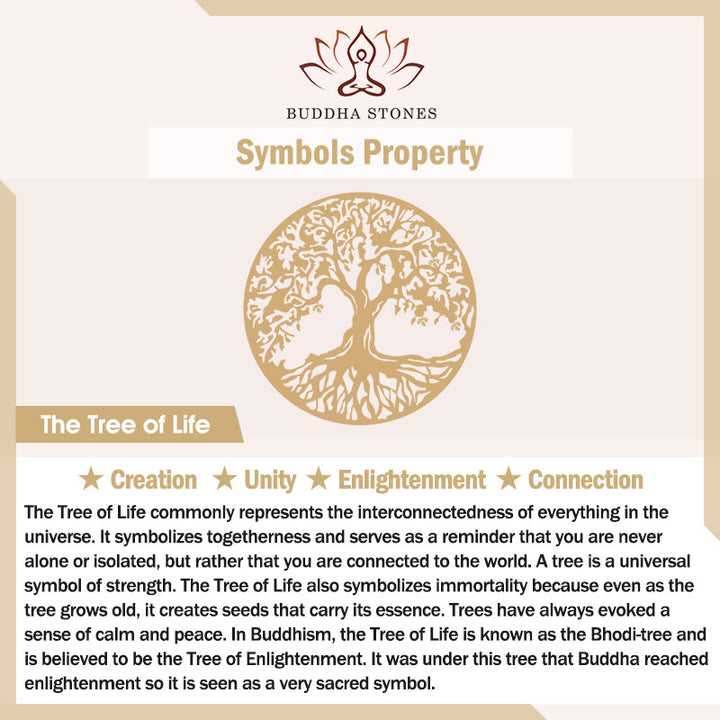 Buddha Stones The Tree Of Life Round Pattern Unity Alloy Elastic Bracelet Bangle