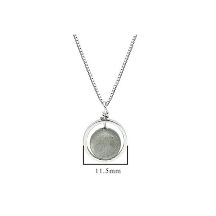 Buddha Stones 925 Sterling Silver Moonstone Love Planet Rotatable Pattern Necklace Pendant - image 13