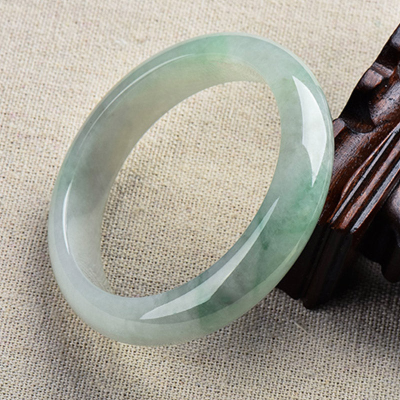 Natural Jade Luck Healing Prosperity Bangle Bracelet - 64mm - image 1