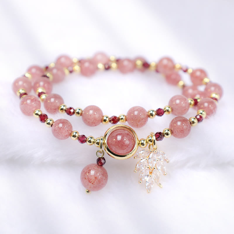 FREE Today: Healing of Love Strawberry Quartz Double Wrap Bracelet