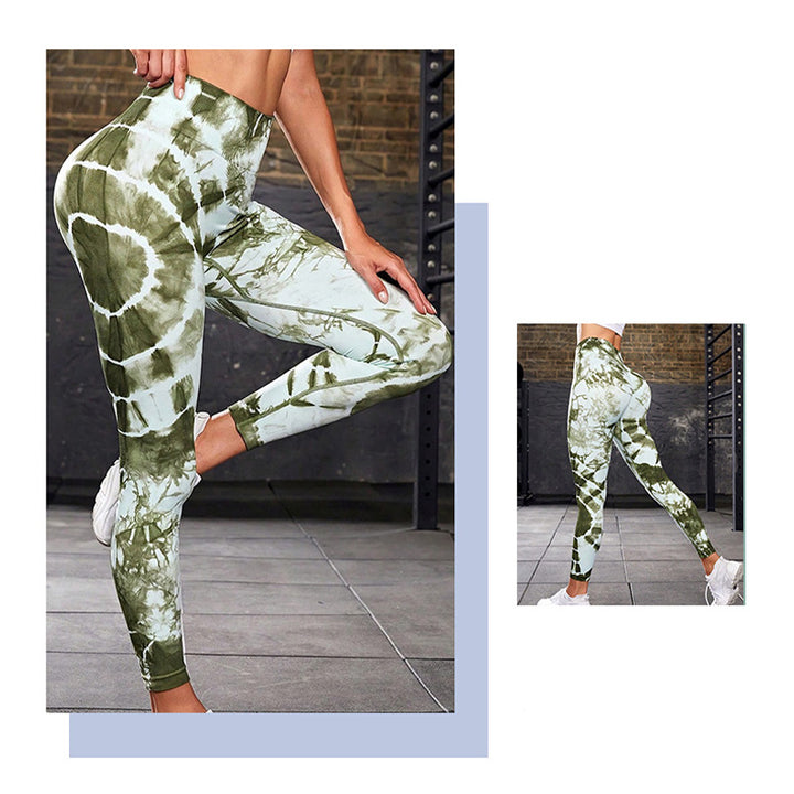 Buddha Stones Tie Dye Print Pants Sports Fitness Yoga High Waist Leggings Women's Yoga Pants