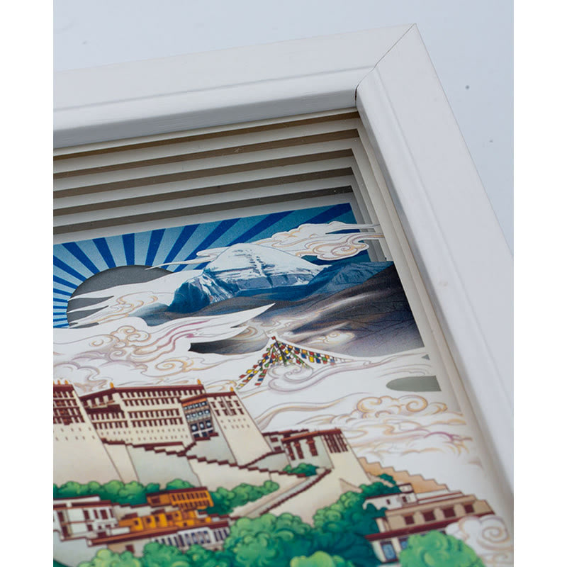 Tibet Potala Palace Paper LED Carving Lamp Art Night Lights Creative LED Table Lamp - image 10