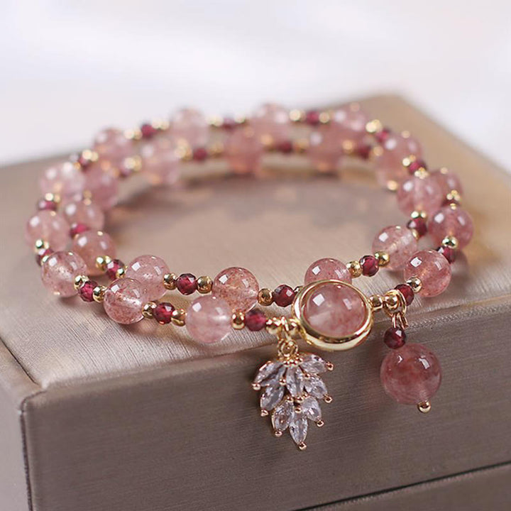 FREE Today: Healing of Love Strawberry Quartz Double Wrap Bracelet