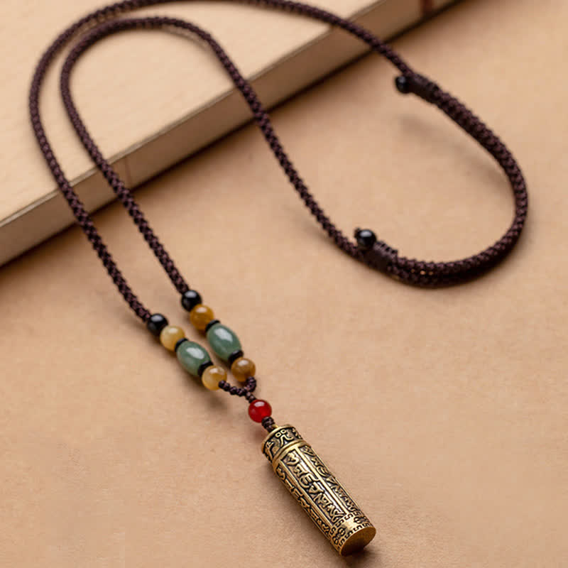 Buddhastoneshop Tibet Om Mani Padme Hum Agate Shurangama Sutra Protection Necklace Pendant - image 7