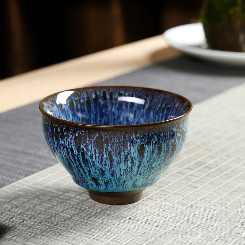 Multicolor Ceramic Teacup Ocean Wave Tea Cups