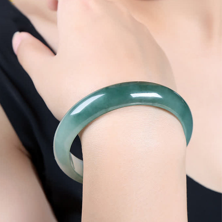 Buddha Stones Jade Abundance Luck Healing Bangle Bracelet - image 5