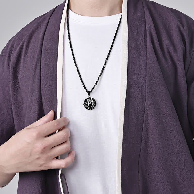 Bagua Yin Yang Titanium Steel Balance Necklace Pendant - image 4