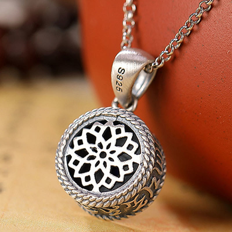 925 Sterling Silver Om Mani Padme Hum Lazurite Love Peace Necklace Pendant - image 5
