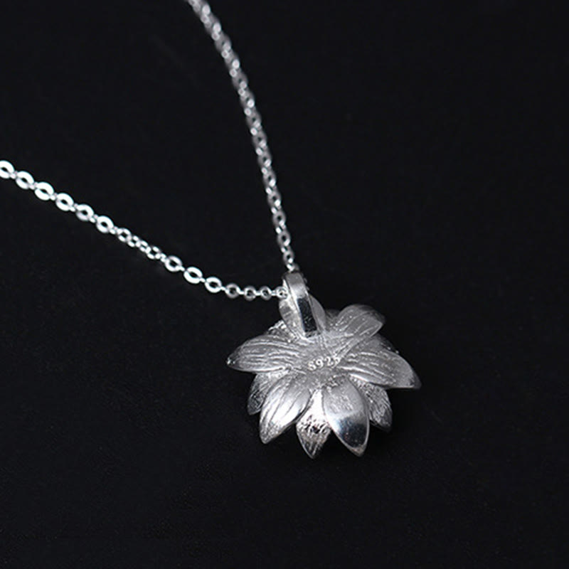 Buddha Stones 925 Sterling Silver Lazurite Lotus Flower Self Care Necklace Pendant - image 7