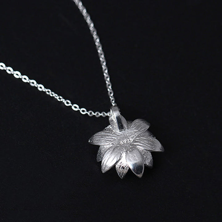 Buddha Stones 925 Sterling Silver Lazurite Lotus Flower Self Care Necklace Pendant - image 7
