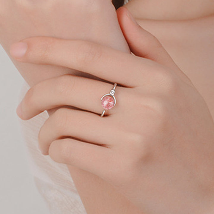 Buddha Stones Pink Crystal Soothing Rotation Ring - image 7