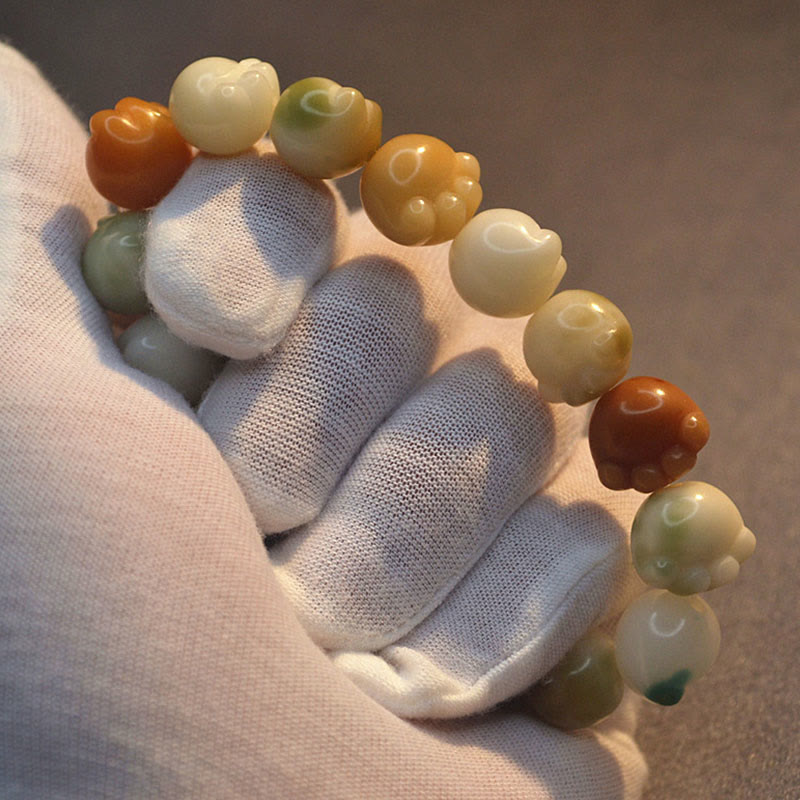 Buddha Stones Multilayered Bodhi Seed Cute Cat Paw Calm Harmony Bracelet - image 12