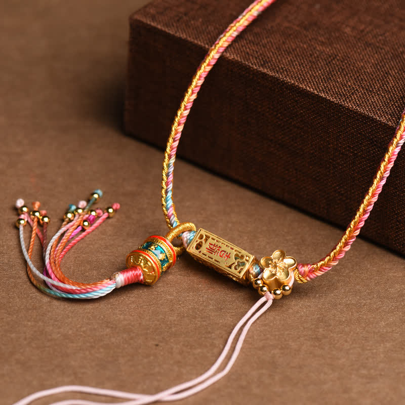 Buddha Stones Colorful String Copper Wealth Necklace Pendant - image 3