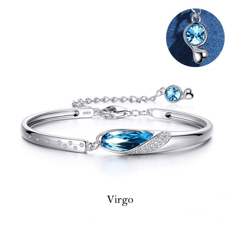 Buddha Stones 925 Silver Plated Copper 12 Constellations of the Zodiac Charm Bracelet - image 13