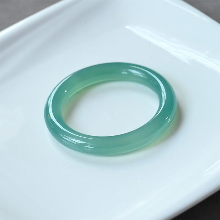 Buddha Stones Natural Green Chalcedony Strength Bangle Bracelet - 54mm - image 1