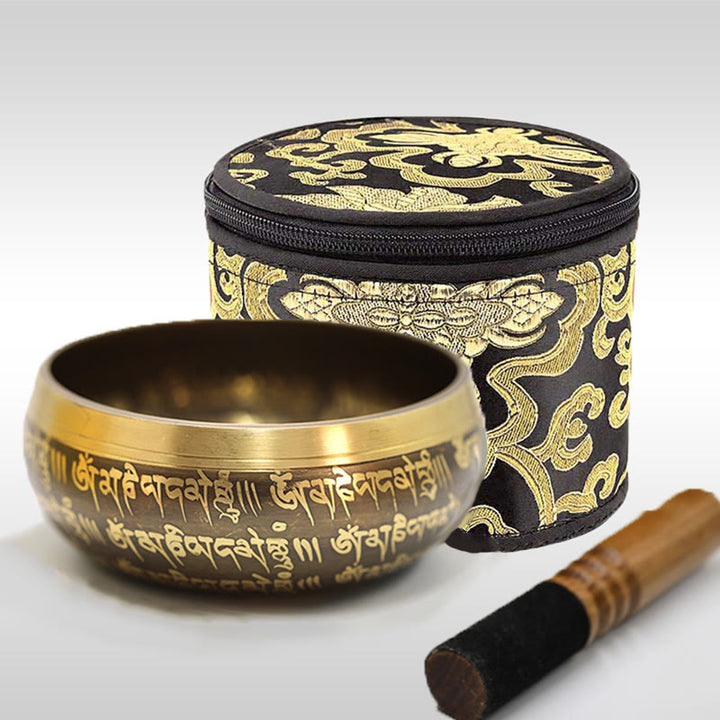Buddha Stones Tibetan Meditation Sound Bowl Handcrafted for Healing and Mindfulness Singing Bowl Set - image 6