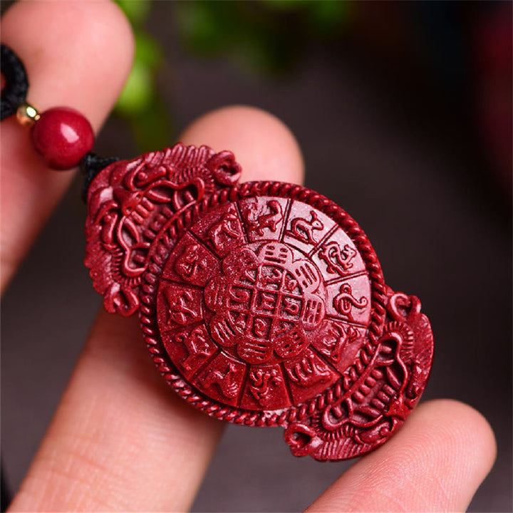 Buddha Stones Laughing Buddha Yin Yang Chinese Zodiac Gourd Natural Cinnabar Blessing Necklace Pendant - image 19