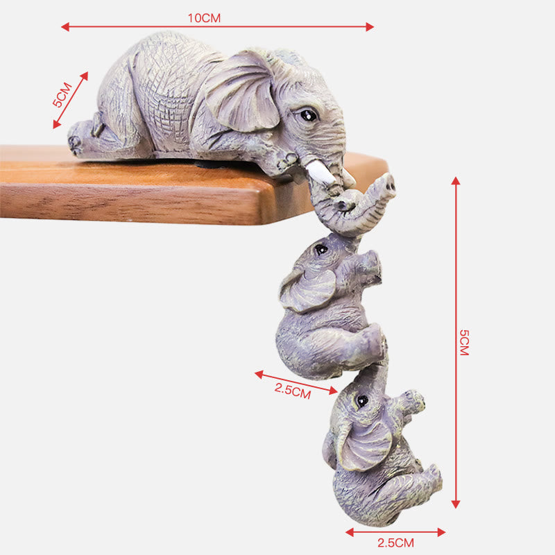 Buddha Stones 3pcs Feng Shui Elephant Sitter Figurines Wealth Figurine Home Decoration - image 2