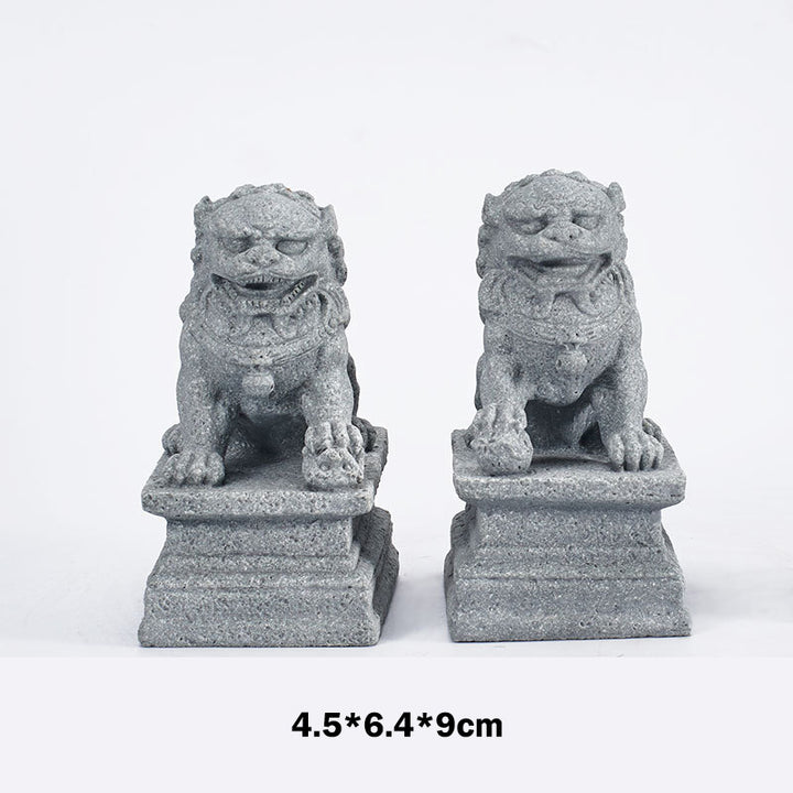 Buddha Stones Lion Fu Foo Dogs Elephant Ward Off Evil Blessing Home Decoration - Large Fu Dogs - image 4