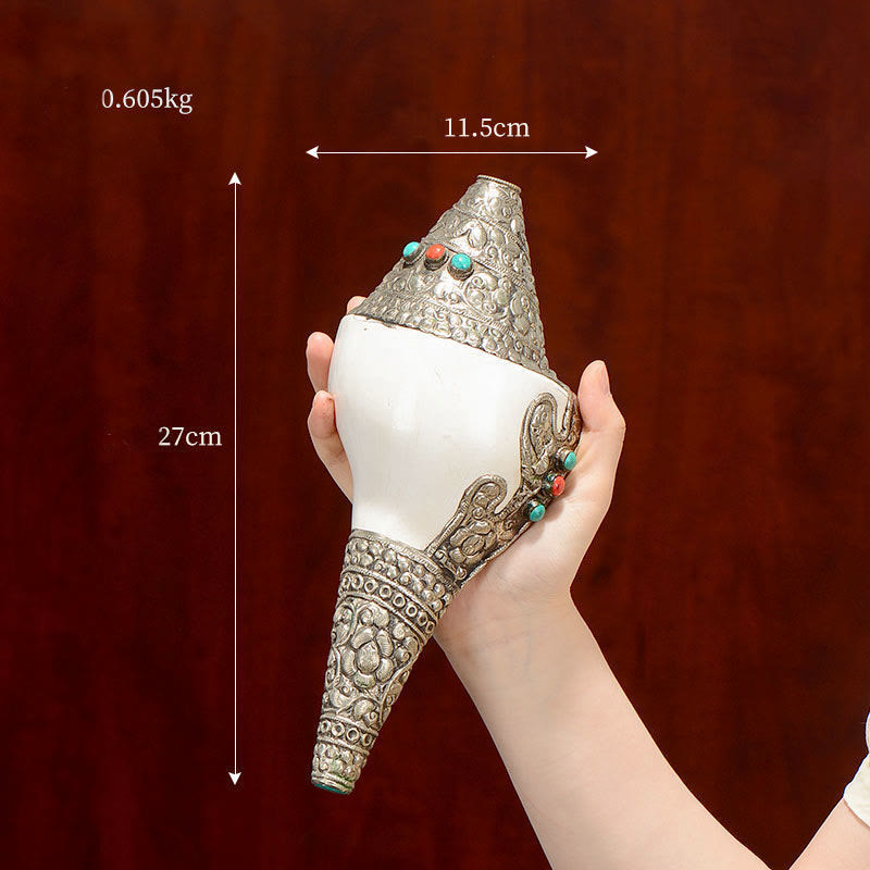 Tibetan Natural Shankha Conch Shell Seashell Wealth Lucky Home Decoration - Large Shankh 27*11.5cm - image 4