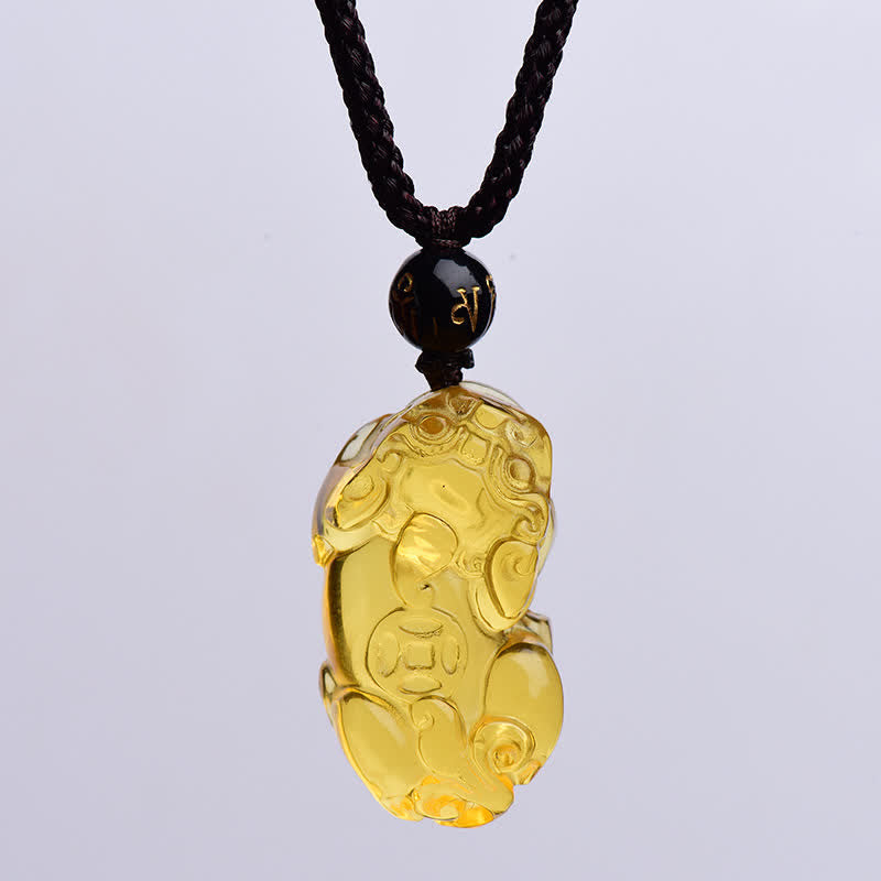 Buddha Stones FengShui Citrine PiXiu Wealth Necklace Pendant - image 10