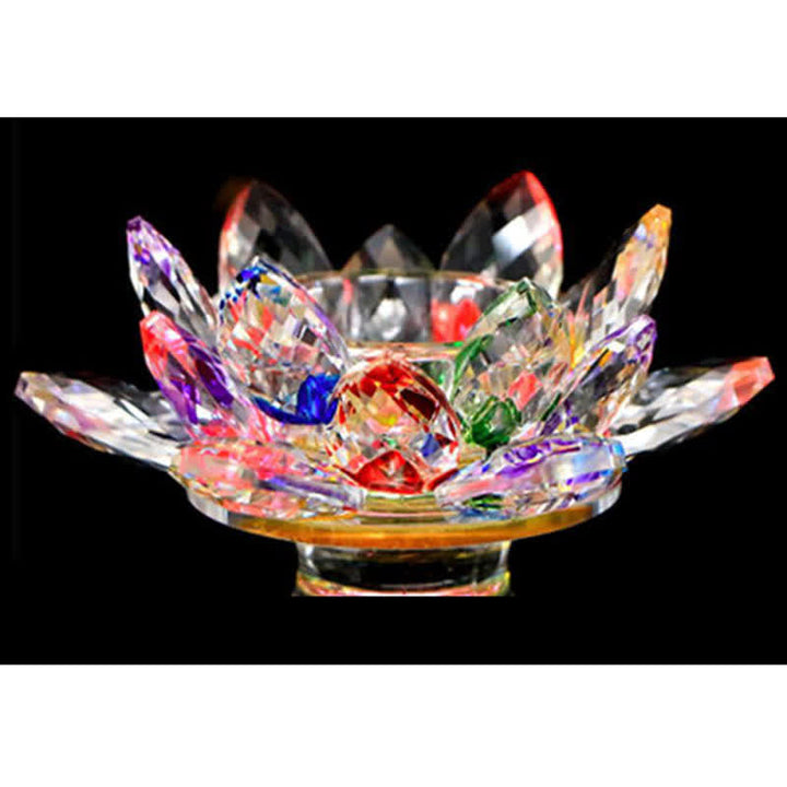 Lotus Flower Crystal Candle Holder Home Office Offering Decoration - image 3