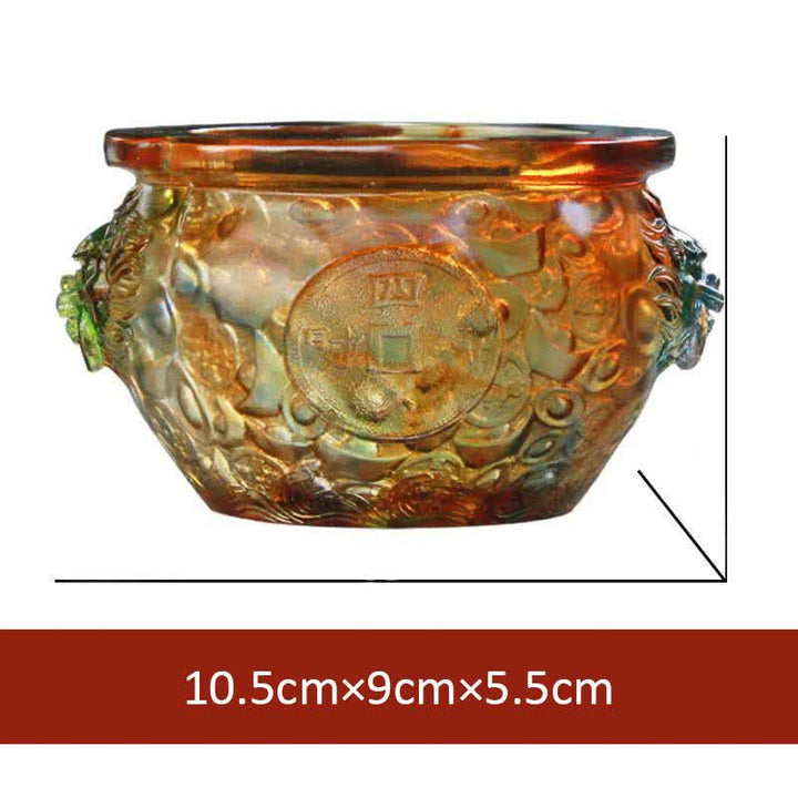 Handmade Liuli Crystal Treasure Bowl Art Piece Home Decoration - 10.5cm*9cm*5.5cm - image 3
