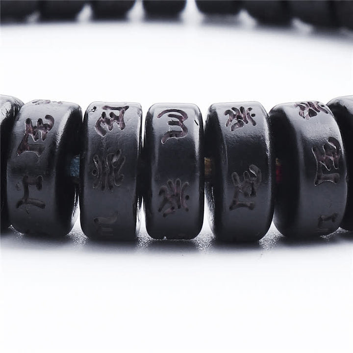 Buddha Stones Tibetan Coconut Shell Beads Engraved Om Mani Padme Hum Mantra Happiness Bracelet - image 6
