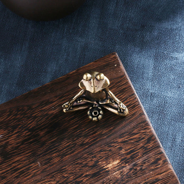 Buddha Stones Mini Small Frog Turtle Koi Fish Snail Crab Copper Wealth Home Decoration - image 8