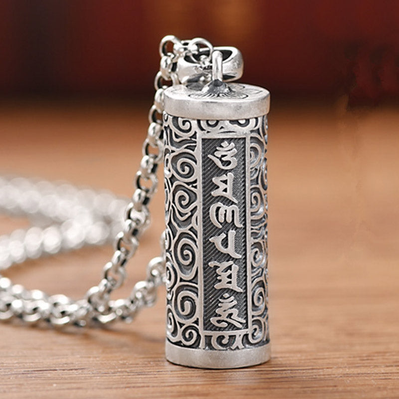 Buddha Stones Six True Words Protection Necklace Pendant - Copper - image 1