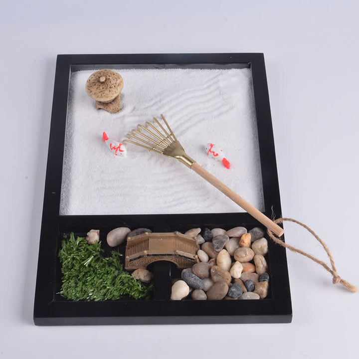 Koi Fish Small Bridge Calm Peace Meditation Zen Garden Decoration - image 2