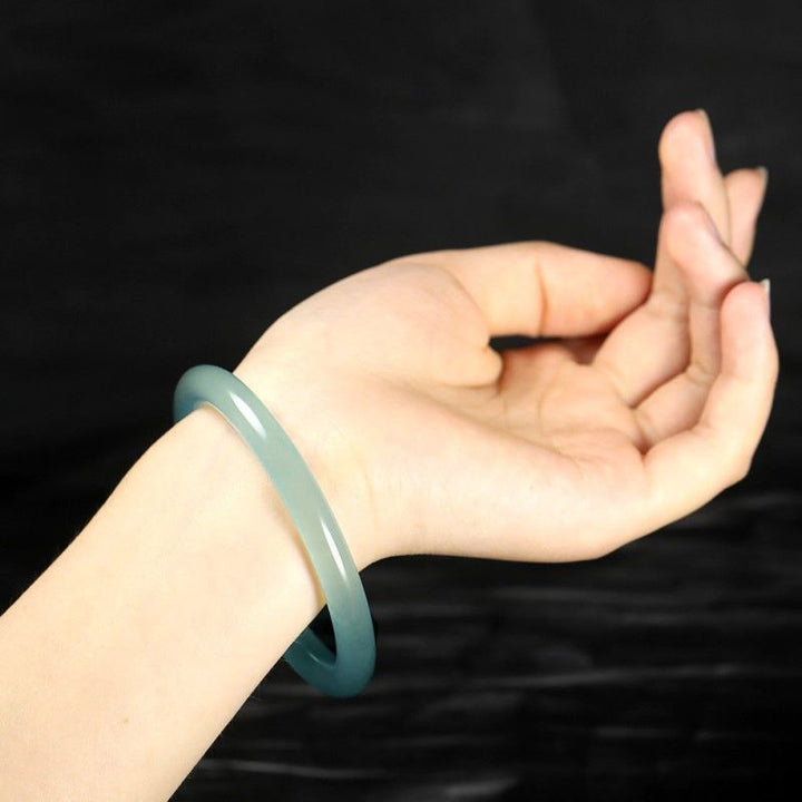 Buddha Stones Natural Jade Healing Blessing Bangle Bracelet - image 3