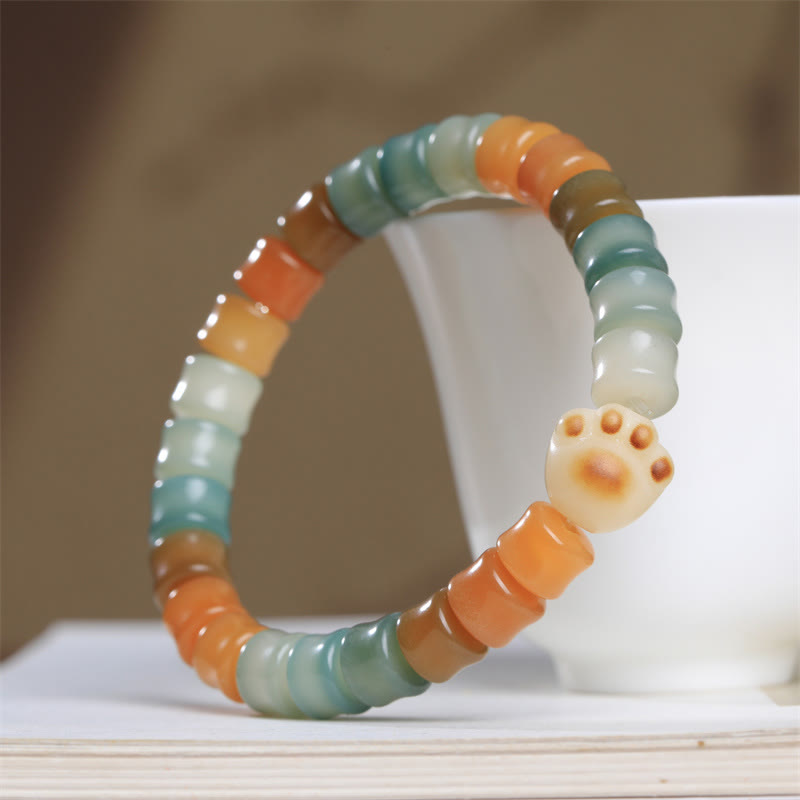 Buddha Stones Colorful Bodhi Seed Cat Paw Wisdom Bracelet - image 2