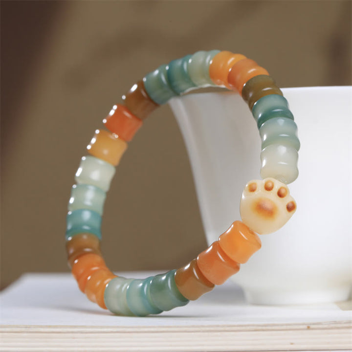 Buddha Stones Colorful Bodhi Seed Cat Paw Wisdom Bracelet - image 2