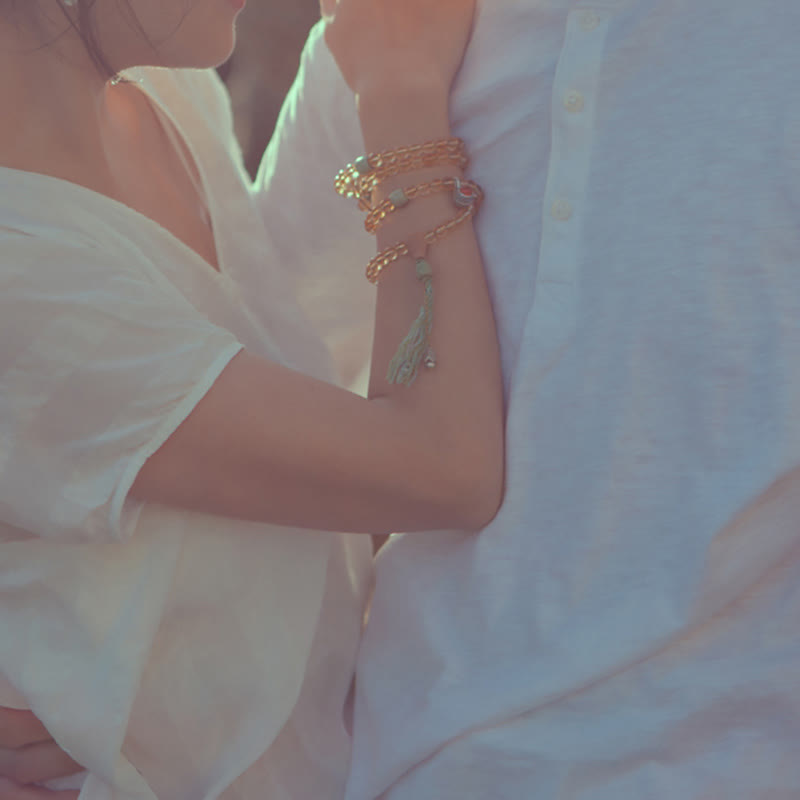 108 Mala Beads 925 Sterling Silver Citrine Sandalwood Turquoise Protection Prosperity Bracelet - image 6