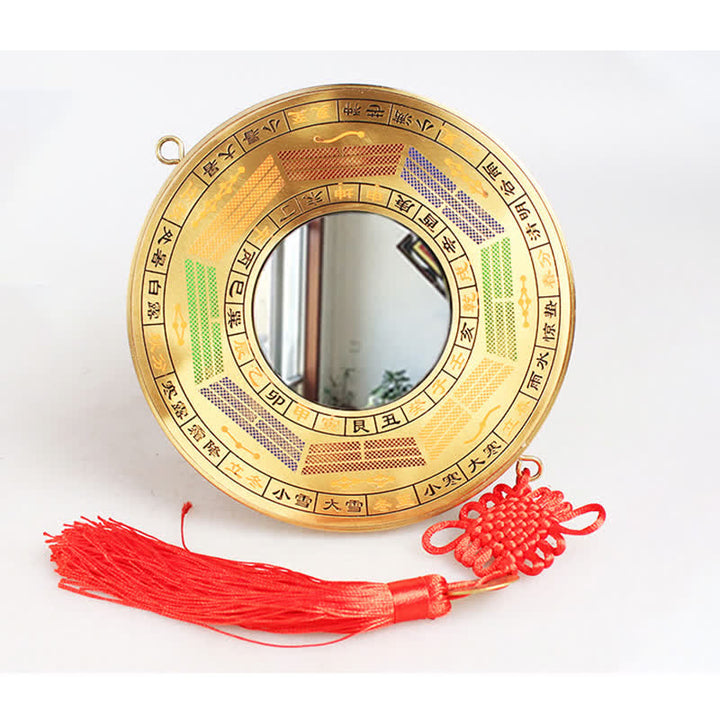 Feng Shui Bagua Map Copper Coin Chinese Knotting Balance Energy Map - 16cm - Four Seasons Bagua Map - Convex Mirror - image 9