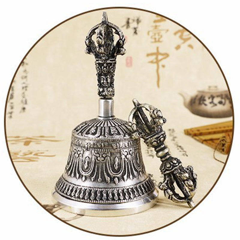Buddha Stones Tibetan Meditation Bell and Vajra Dorje Copper Decoration Set - image 24