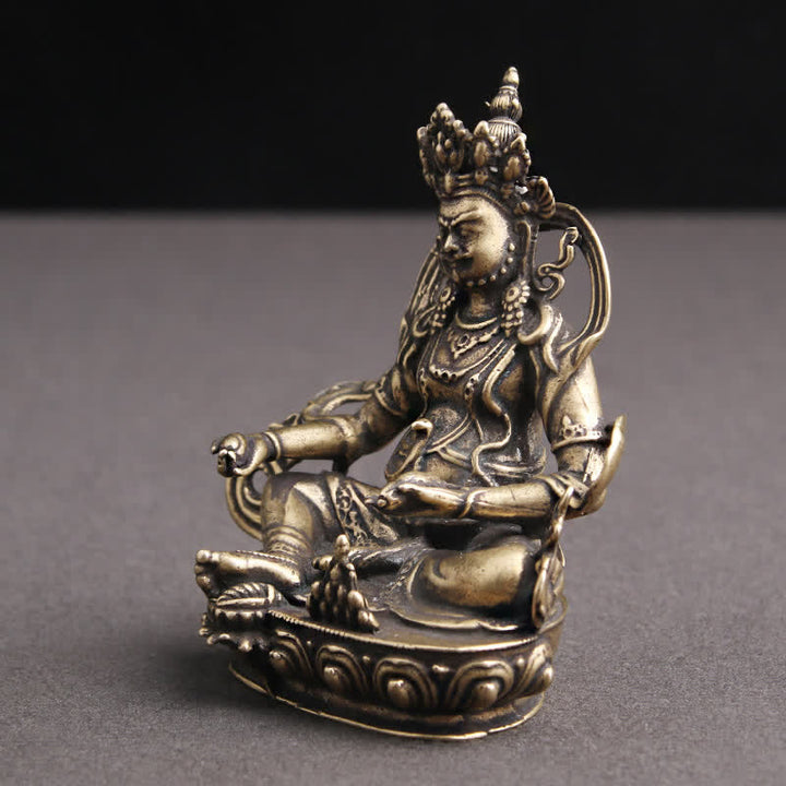 Yellow Jambhala Bodhisattva Figurine Serenity Copper Statue Decoration - image 6