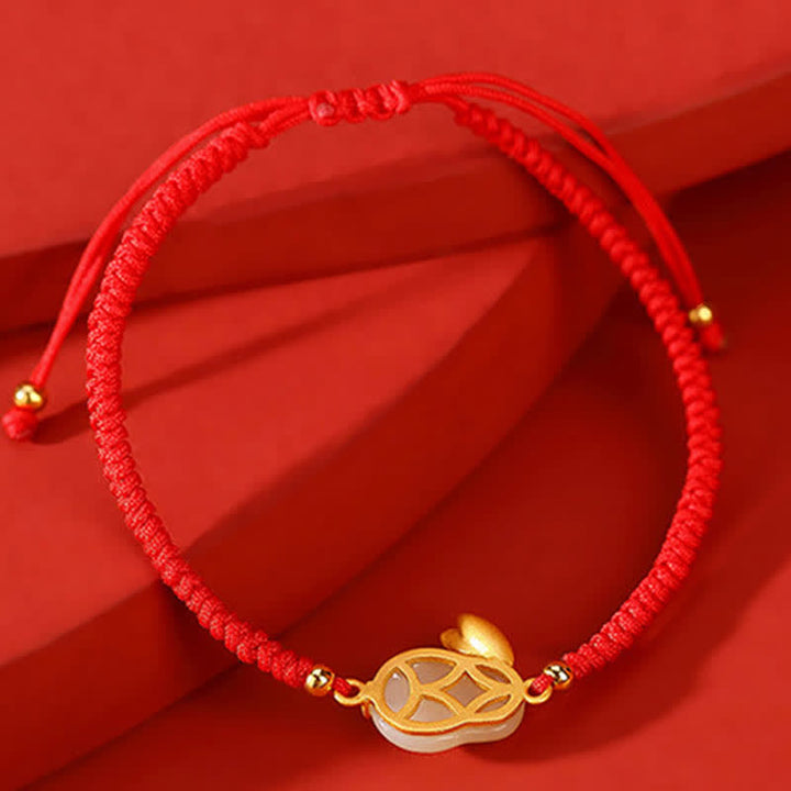 Buddha Stones 925 Sterling Silver Year of the Rabbit Hetian White Jade Luck Red String Protection Bracelet - image 2
