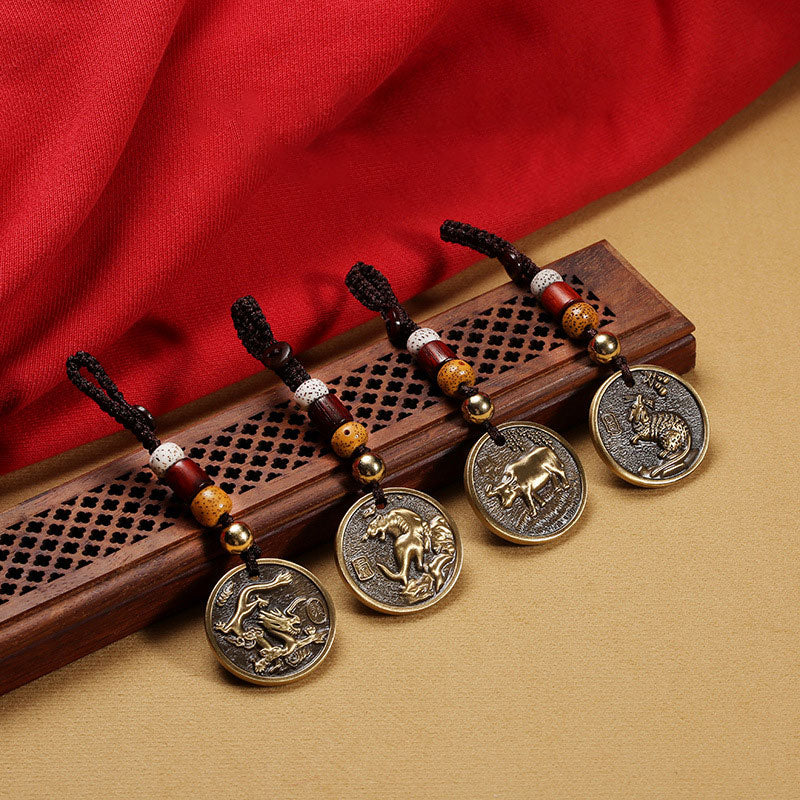Chinese Zodiac Copper Luck Keychain Decoration - image 13