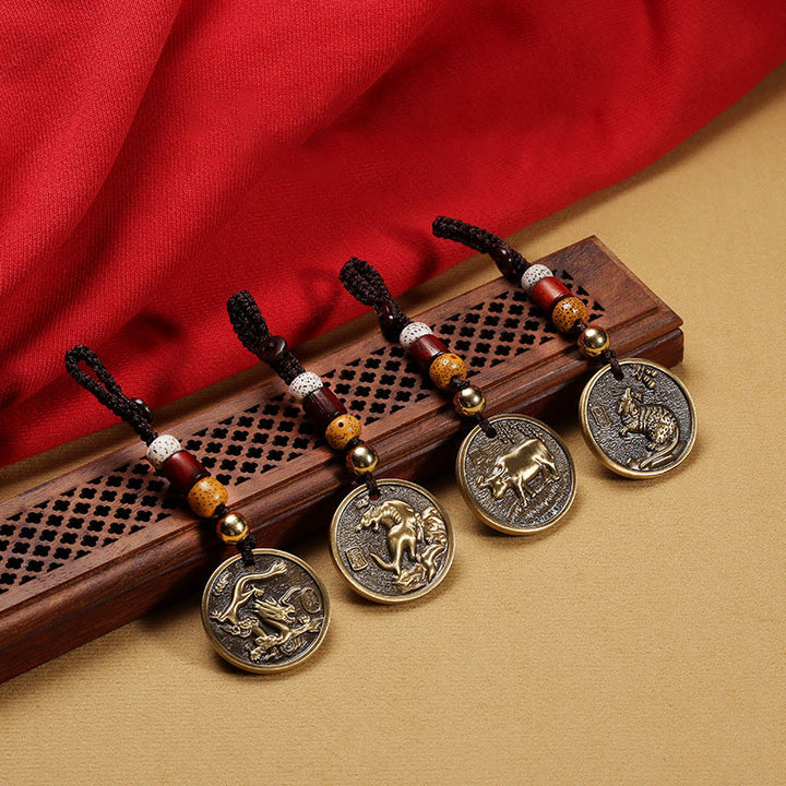 Chinese Zodiac Copper Luck Keychain Decoration - image 13