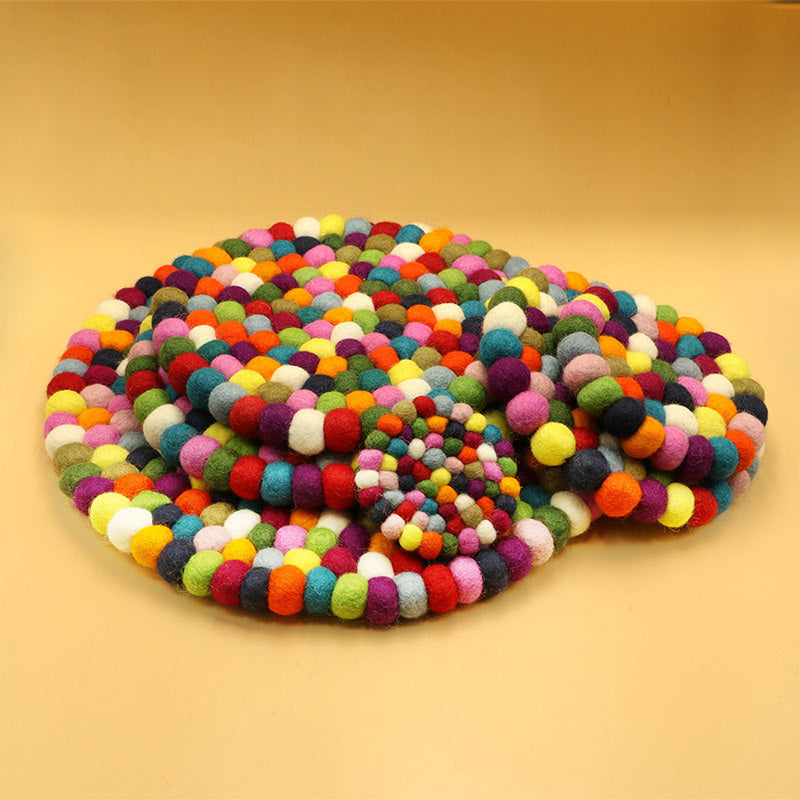 Buddha Stones Tibetan Singing Bowl Handcraft Felted Wool Cushion Decoration - image 1