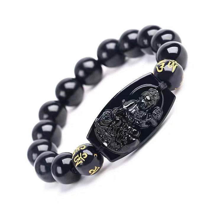 Buddha Stones Chinese Zodiac Obsidian Protection Bracelet (Extra 35% Off | USE CODE: FS35) - Dragon & Snake-10mm - image 0