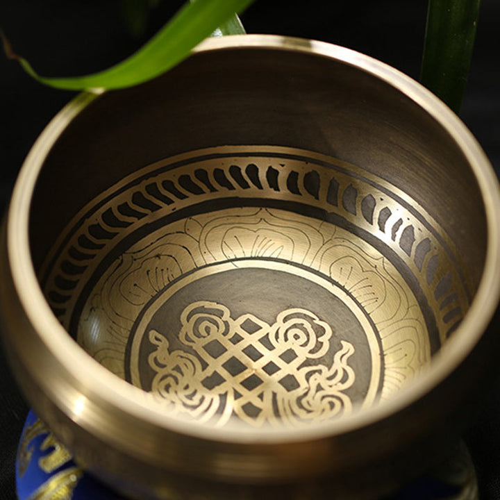 Buddha Stones Tibetan Meditation Sound Bowl Handcrafted for Healing and Mindfulness Singing Bowl Set - image 5